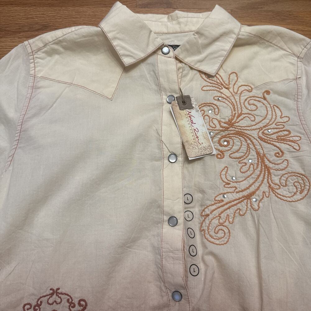 North River Outfitters Women's Western Pattern Pearl Snap LS Shirt Size Large - Picture 3 of 9